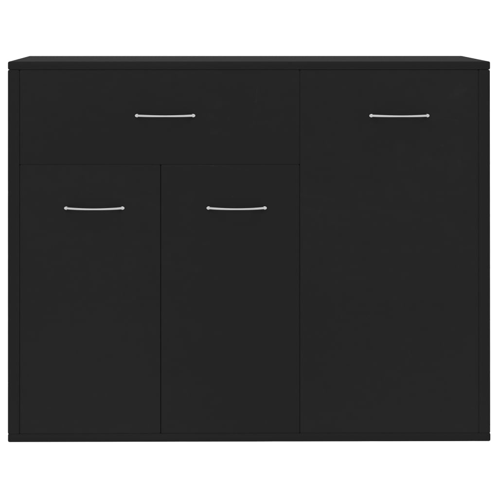 Aparador Label com 3 Portas e 1 Gaveta de 88 cm - Preto - Design Minimalista