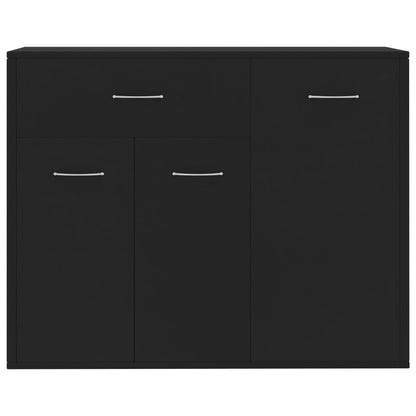 Aparador Label com 3 Portas e 1 Gaveta de 88 cm - Preto - Design Minimalista