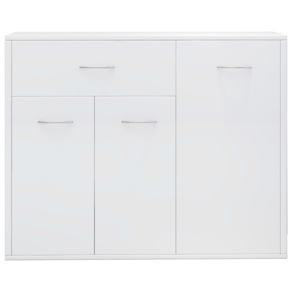 Aparador Label com 3 Portas e 1 Gaveta de 88 cm - Branco Brilhante - Design Minimalista