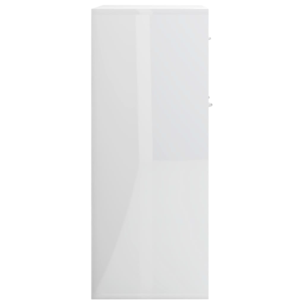 Aparador Label com 3 Portas e 1 Gaveta de 88 cm - Branco Brilhante - Design Minimalista