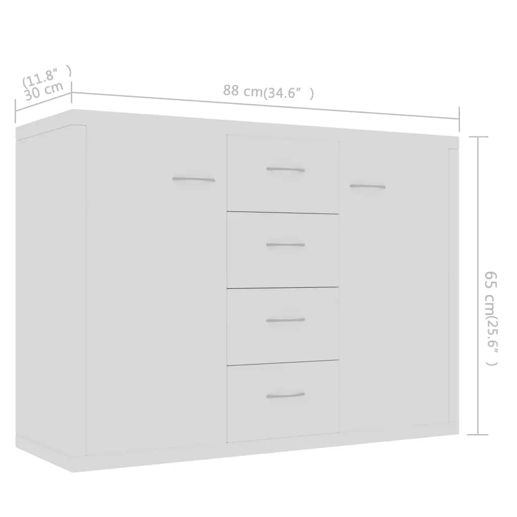 Aparador Mavie de 90 cm - Branco Mate - Design Moderno