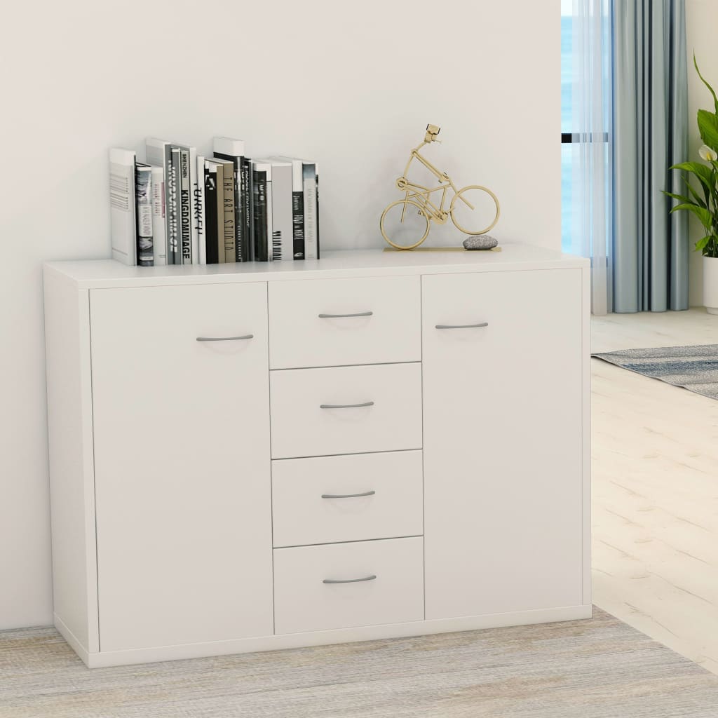 Aparador Mavie de 90 cm - Branco Mate - Design Moderno