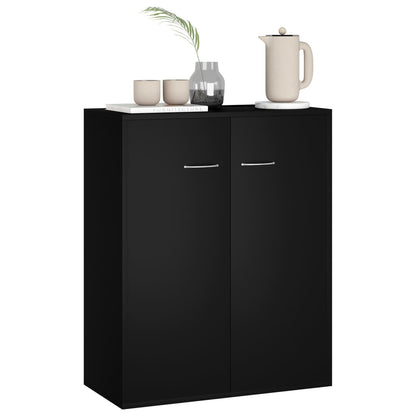 Aparador Label - Cor Preto - Com 2 Portas - 60x30x75 cm - Em Aglomerado - Design Minimalista