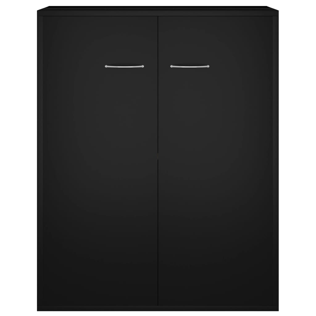 Aparador Label - Cor Preto - Com 2 Portas - 60x30x75 cm - Em Aglomerado - Design Minimalista