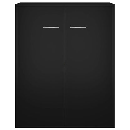 Aparador Label - Cor Preto - Com 2 Portas - 60x30x75 cm - Em Aglomerado - Design Minimalista