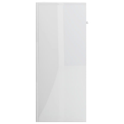 Aparador Label - Cor Branco Brilhante - Com 2 Portas - 60x30x75 cm - Em Aglomerado - Design Minimalista