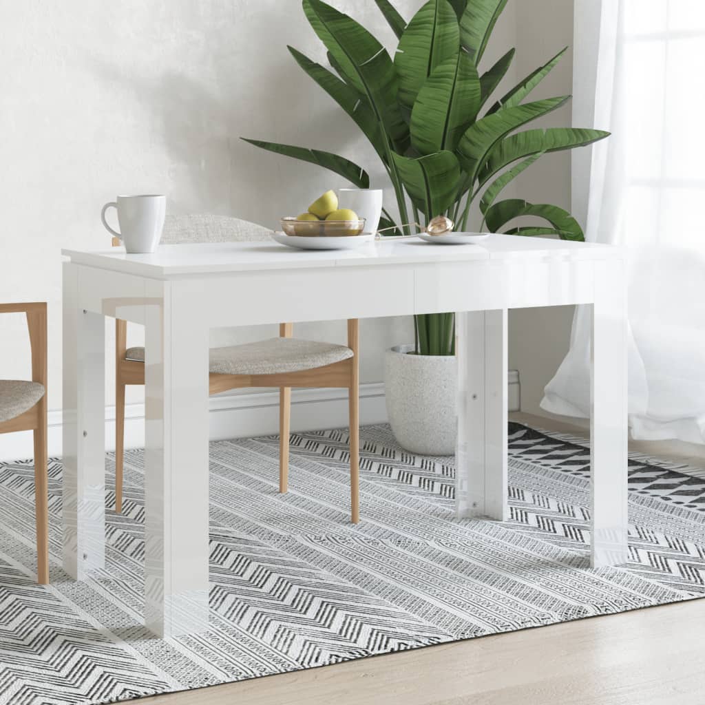 Mesa de Jantar Luna de 120cm - Branco Brilhante - Design Minimalista