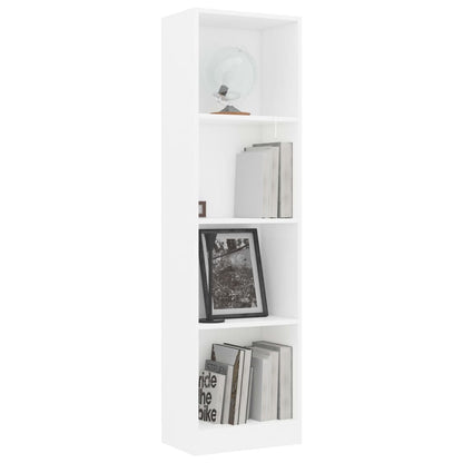 Estante com 4 prateleiras 40x24x142 cm contraplacado branco