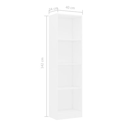 Estante com 4 prateleiras 40x24x142 cm contraplacado branco