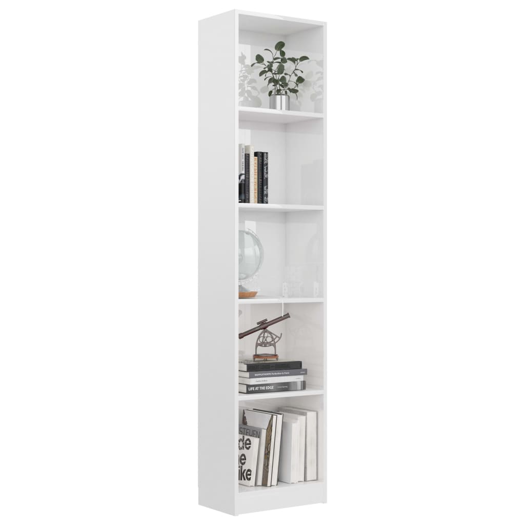 Estante com 5 prateleiras 40x24x175 cm contraplacado branco