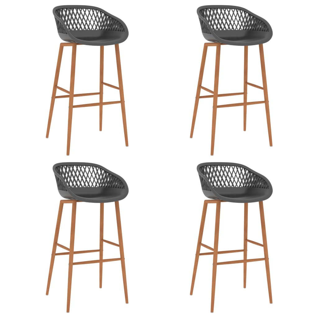 Cadeiras de bar 4 pcs cinzento