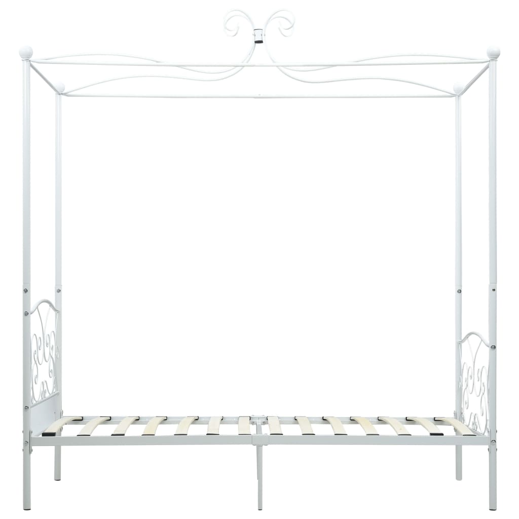 Estrutura de cama com dossel 100x200 cm metal branco