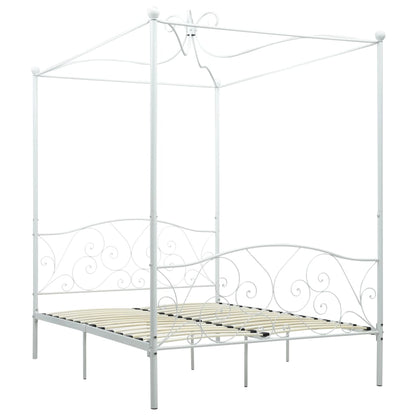 Estrutura de cama com dossel 120x200 cm metal branco