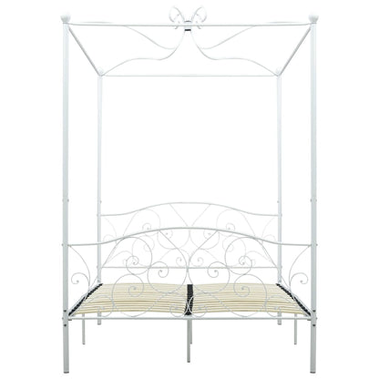 Estrutura de cama com dossel 120x200 cm metal branco