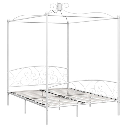 Estrutura de cama com dossel metal 180x200 cm branco