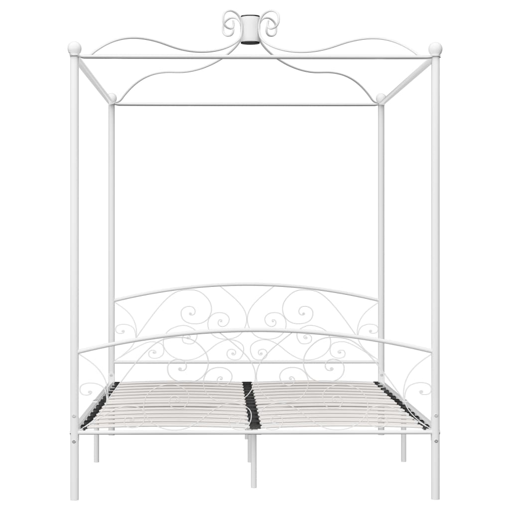 Estrutura de cama com dossel metal 180x200 cm branco