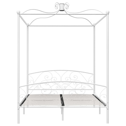 Estrutura de cama com dossel metal 180x200 cm branco