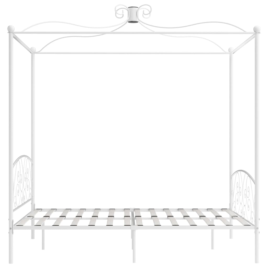 Estrutura de cama com dossel metal 180x200 cm branco