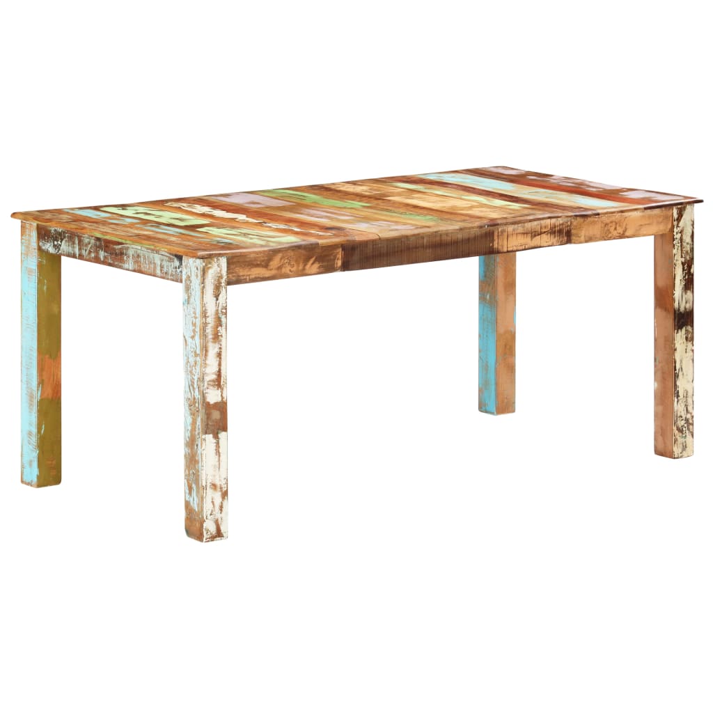 Mesa de jantar 180x90x76 cm madeira recuperada maciça