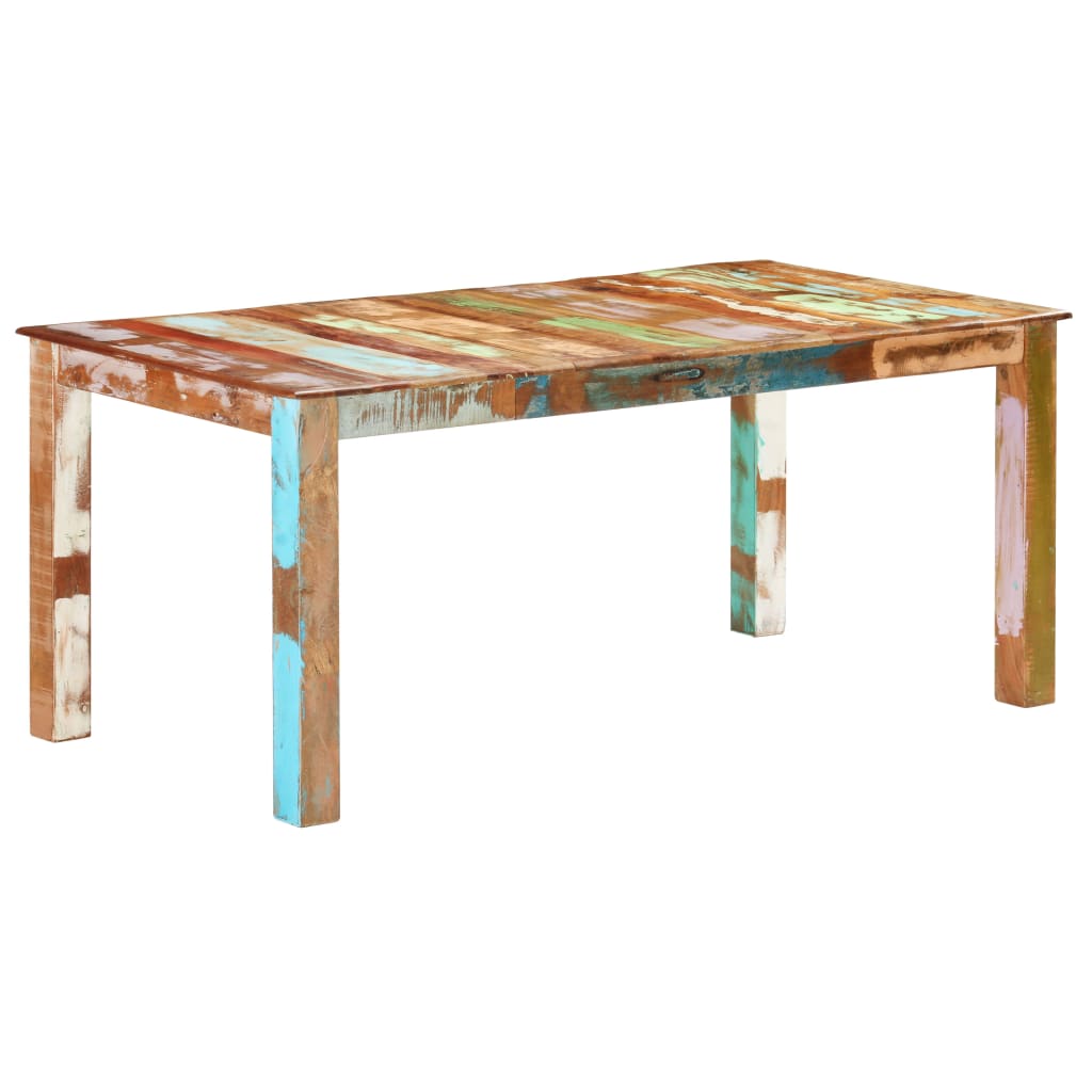 Mesa de jantar 180x90x76 cm madeira recuperada maciça