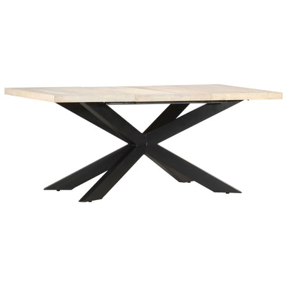 Mesa de jantar 180x90x76 cm madeira mangueira maciça branqueada