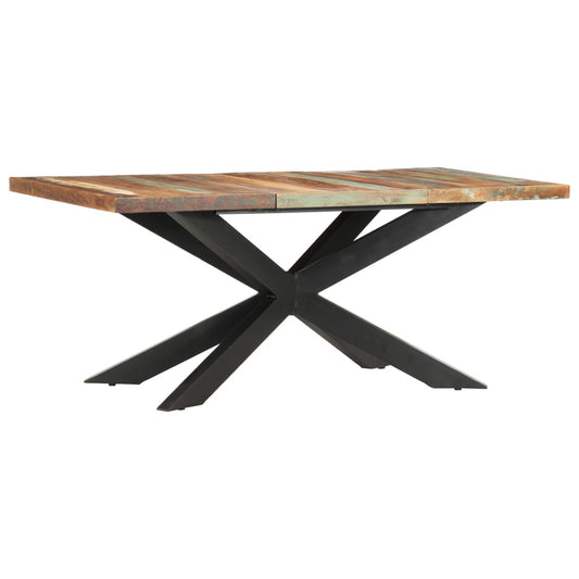 Mesa de jantar 180x90x76 cm madeira recuperada maciça