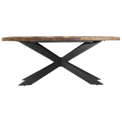 Mesa de jantar 180x90x76 cm madeira recuperada maciça