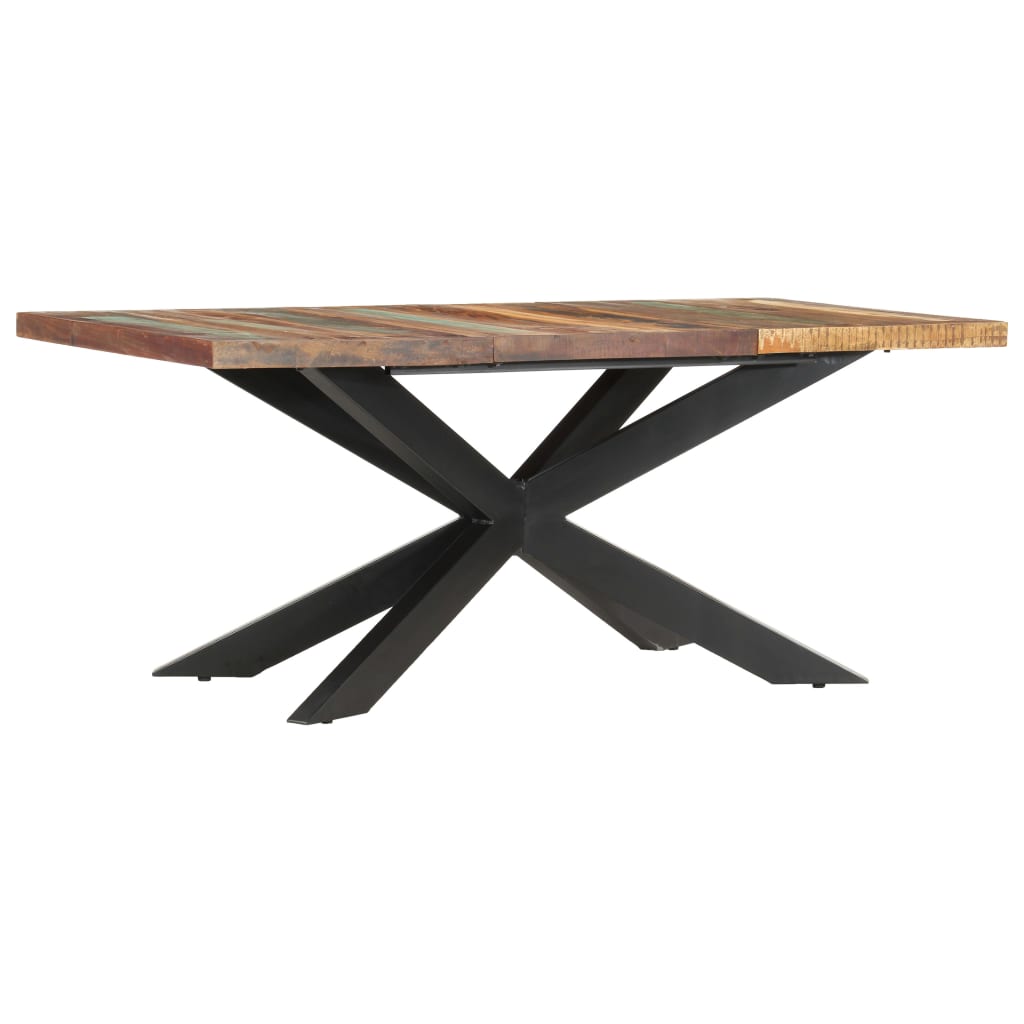 Mesa de jantar 180x90x76 cm madeira recuperada maciça