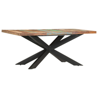 Mesa de jantar 180x90x76 cm madeira recuperada maciça