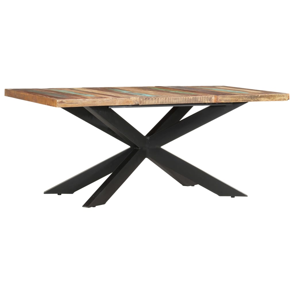 Mesa de jantar 180x90x76 cm madeira recuperada maciça