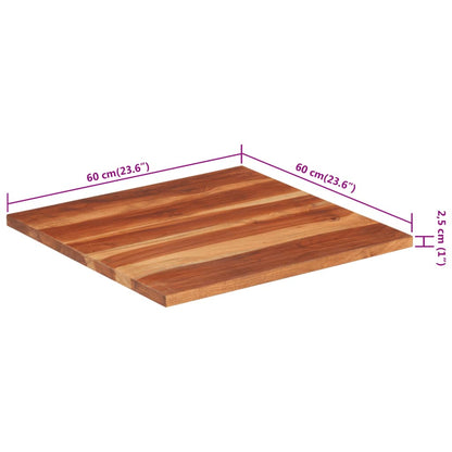 Tampo de mesa madeira de acácia maciça 25-27 mm 60x60 cm