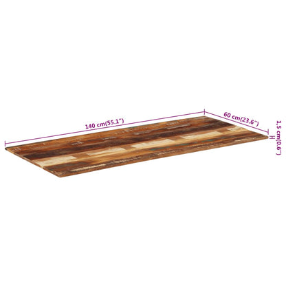 Tampo mesa retangular 60x140cm 15-16mm madeira recuper. maciça