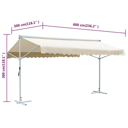 Toldo de pé 600x300 cm creme