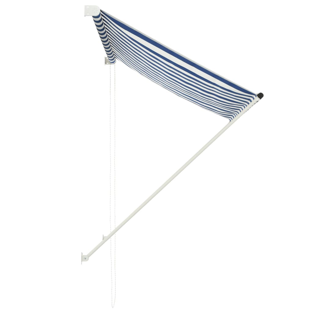 Toldo retrátil 100x150 cm azul e branco