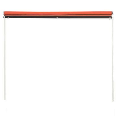 Toldo retrátil 150x150 cm laranja e castanho