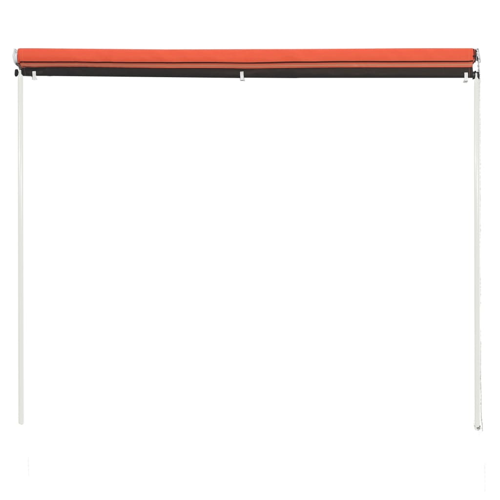 Toldo retrátil 400x150 cm laranja e castanho