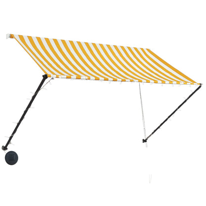 Toldo retrátil com LED 250x150 cm amarelo e branco