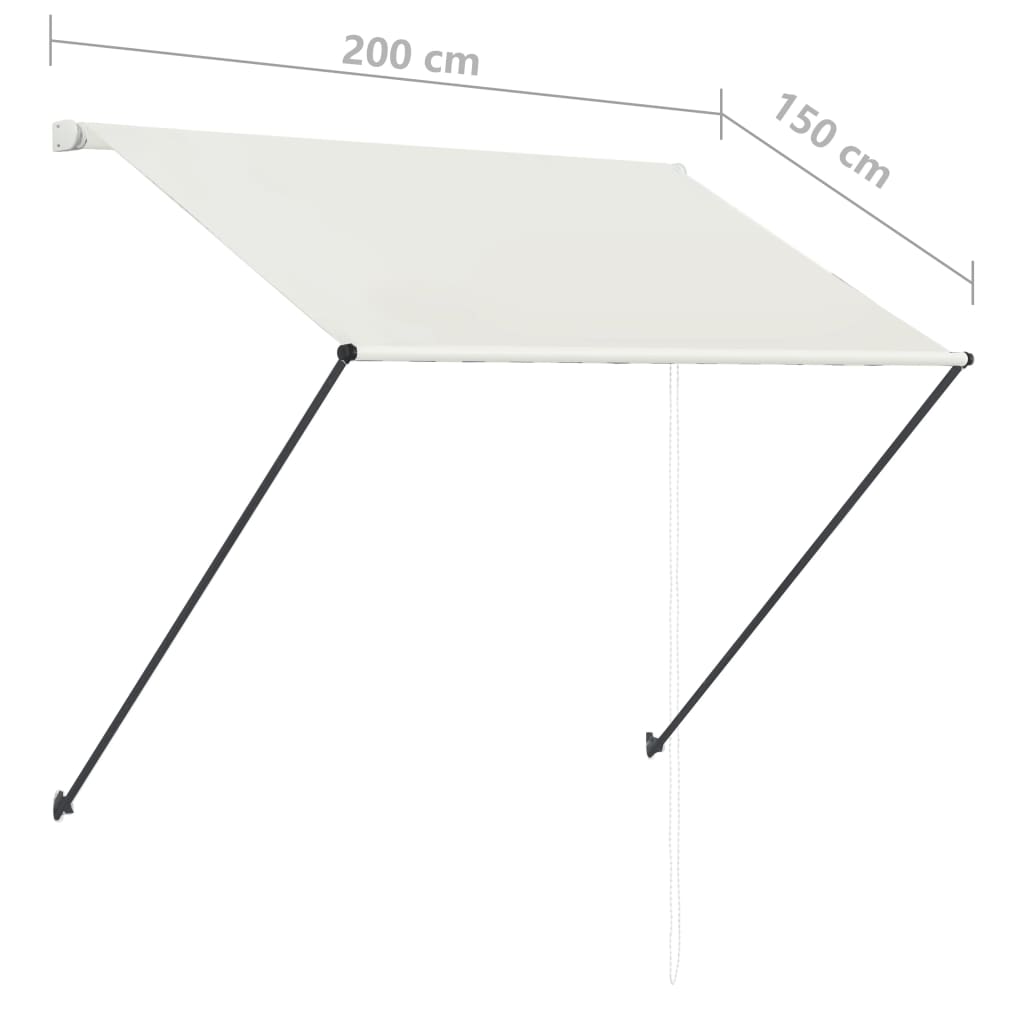 Toldo retrátil com LED 200x150 cm creme