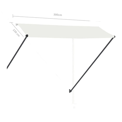 Toldo retrátil com LED 300x150 cm creme