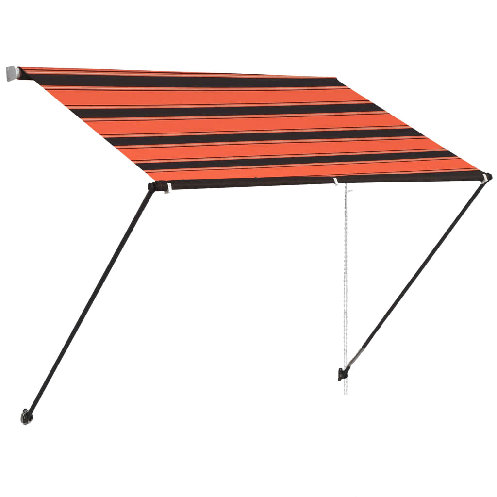 Toldo retrátil com LED 100x150 cm laranja e castanho