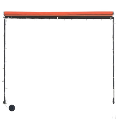 Toldo retrátil com LED 100x150 cm laranja e castanho