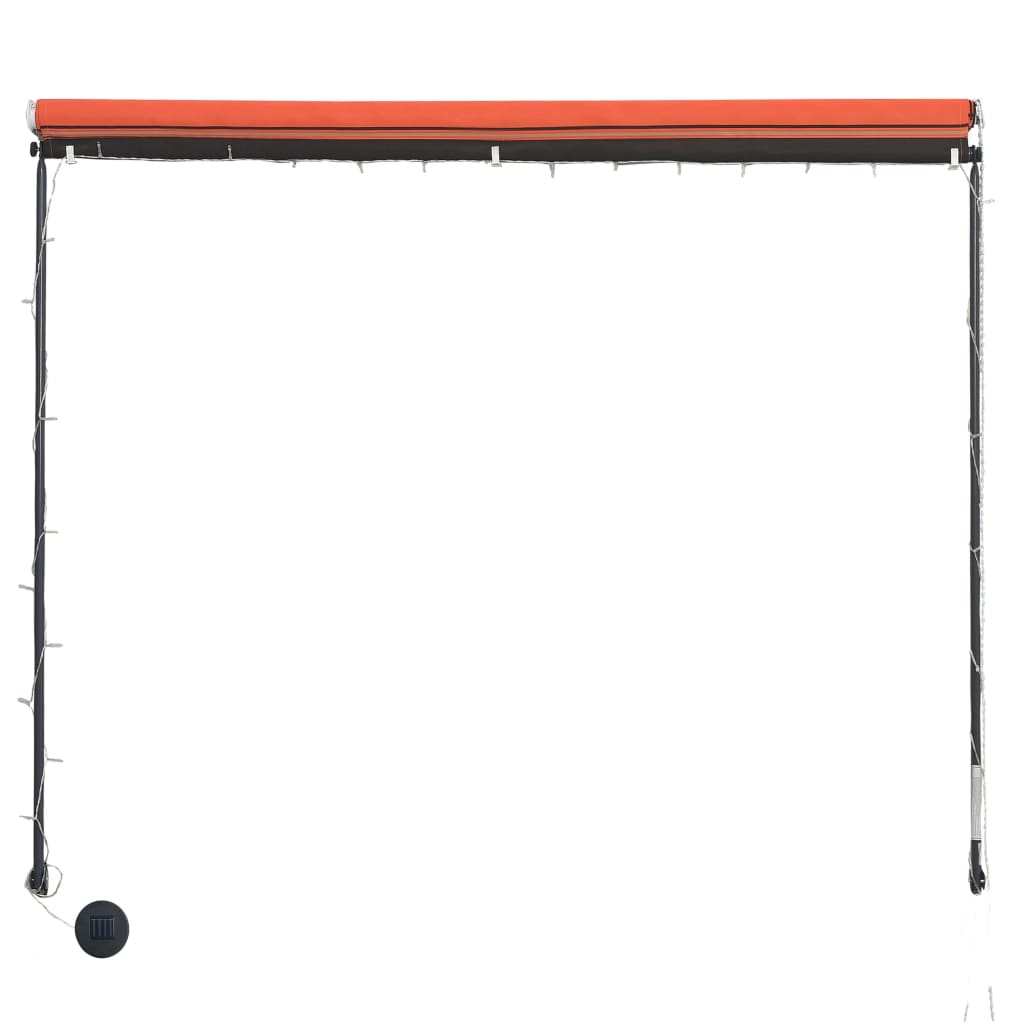 Toldo retrátil com LED 250x150 cm laranja e castanho