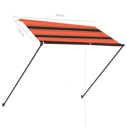 Toldo retrátil com LED 250x150 cm laranja e castanho