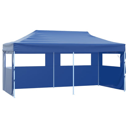 Tenda Dobrável Pop-Up Paddock Profissional Impermeável com Portas Frontais - 3x6 m - Azul