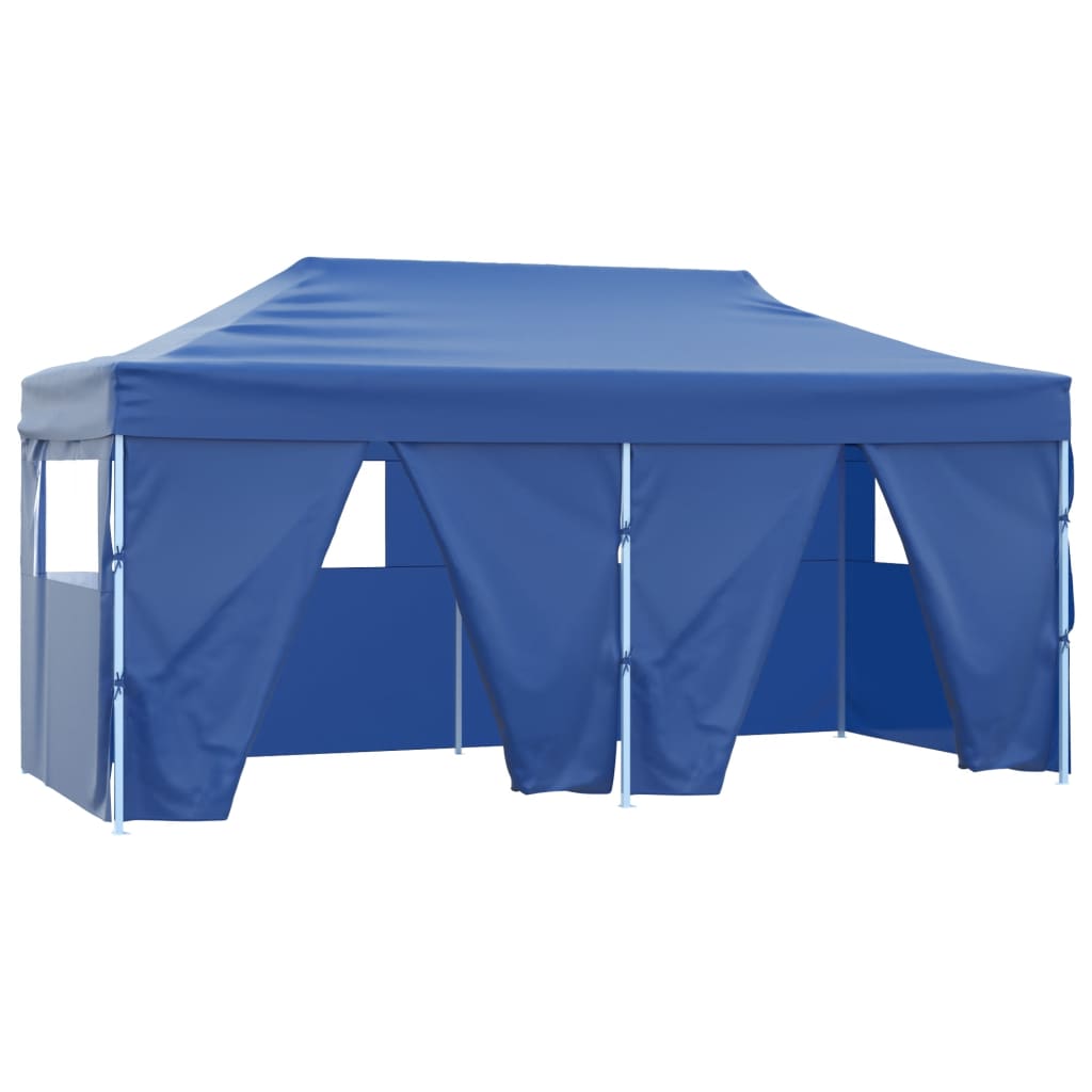 Tenda Dobrável Pop-Up Paddock Profissional Impermeável com Portas Frontais - 3x6 m - Azul