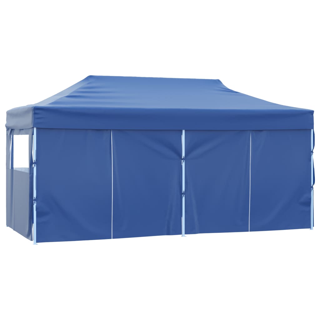 Tenda Dobrável Pop-Up Paddock Profissional Impermeável com Portas Frontais - 3x6 m - Azul