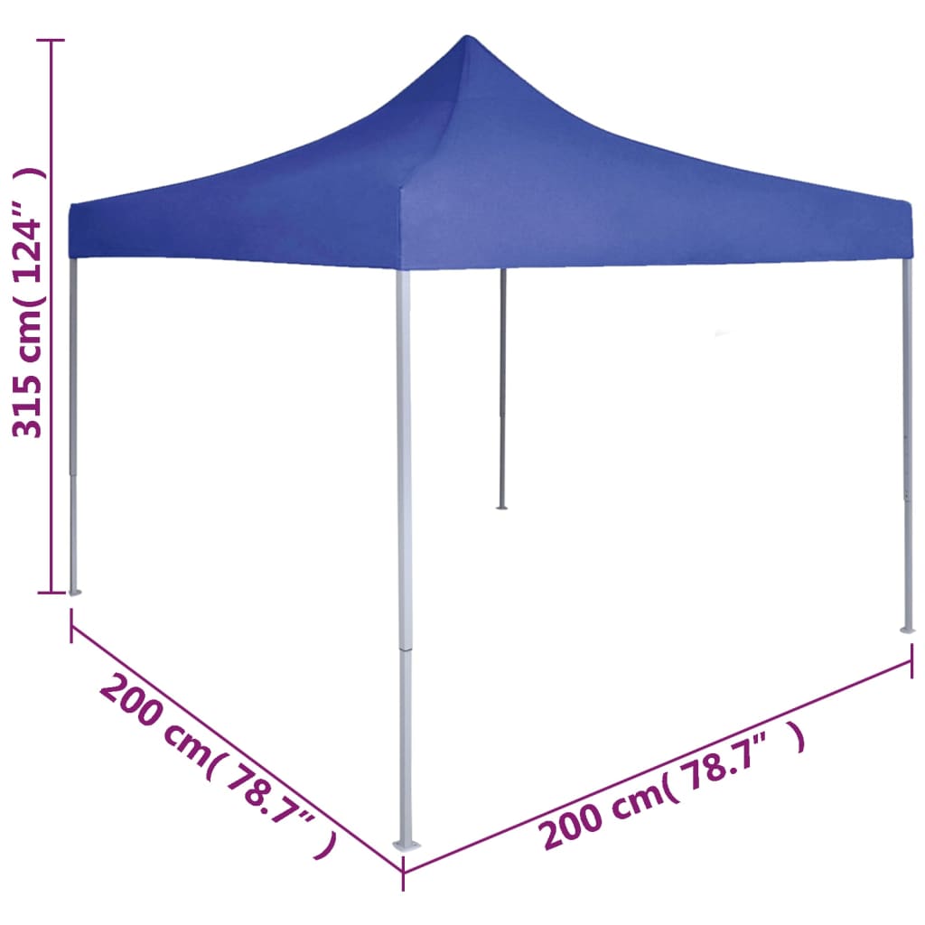 Tenda dobrável profissional para festas 2x2 m aço azul