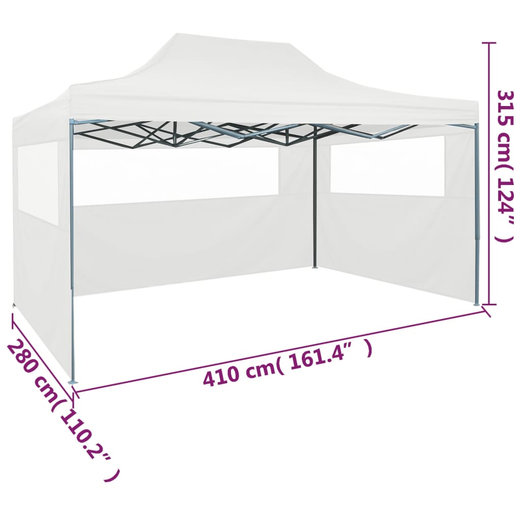 Tenda dobrável profissional festas 3 paredes 3x4m aço branco