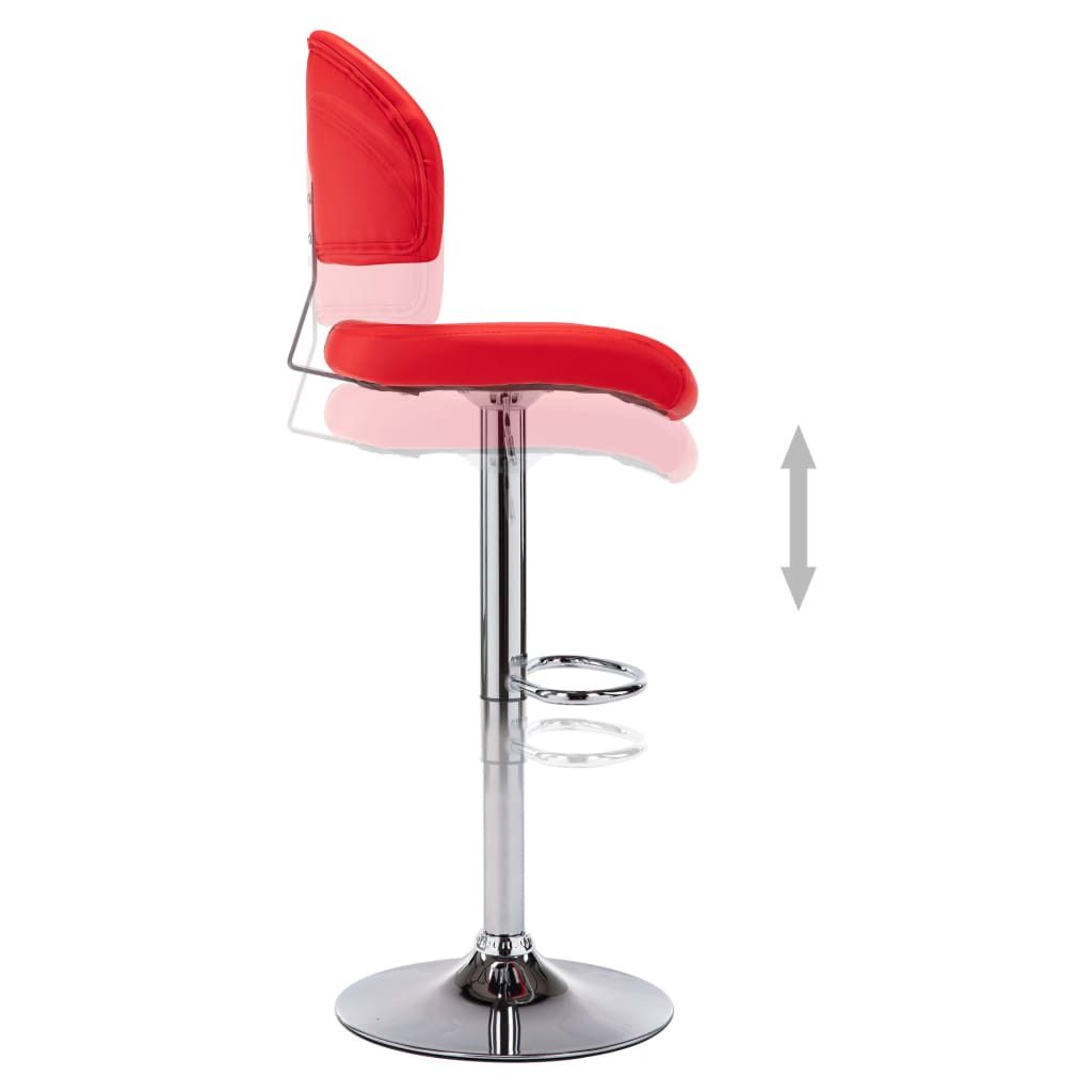 Bancos de bar 2 pcs couro artificial vermelho