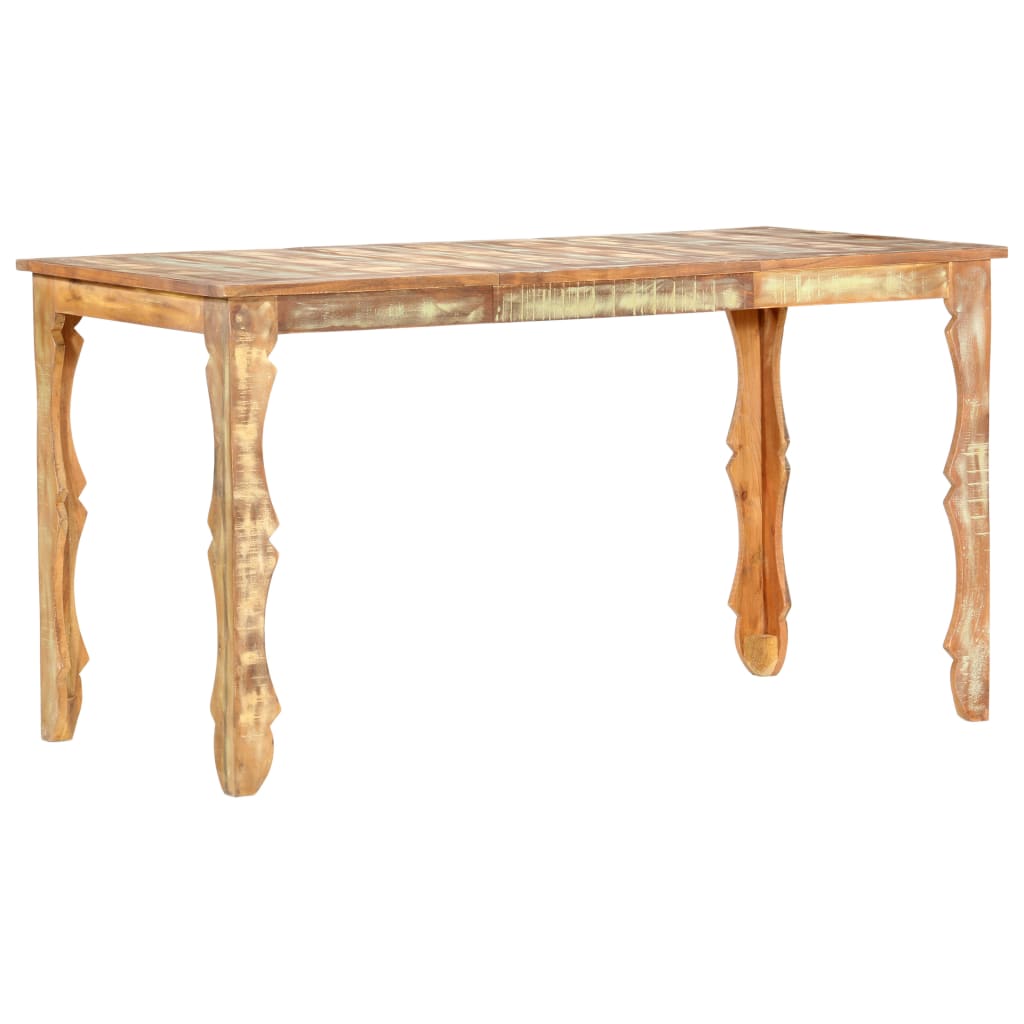 Mesa de jantar 140x70x76 cm madeira recuperada maciça